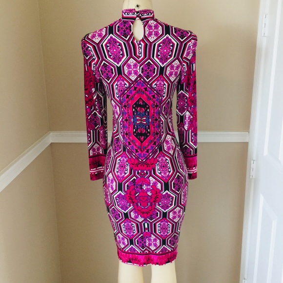  LIKE NEW Colorful Stretchy Scuba Dress - Picture 2 of 4